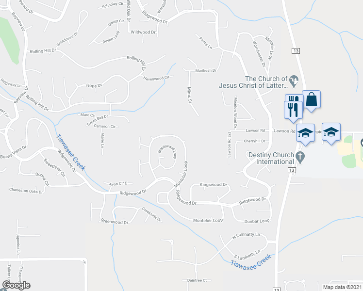 map of restaurants, bars, coffee shops, grocery stores, and more near 229 Maplewood Loop in Daphne
