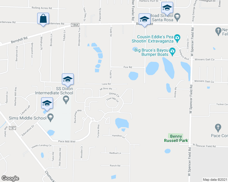 map of restaurants, bars, coffee shops, grocery stores, and more near 5761 Mill Stream Way in Milton