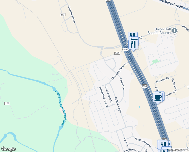 map of restaurants, bars, coffee shops, grocery stores, and more near 173 Eagle Owl Loop in Leander