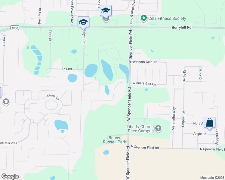 map of restaurants, bars, coffee shops, grocery stores, and more near 4207 Winners Gait Circle in Milton