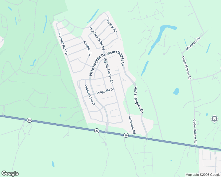 map of restaurants, bars, coffee shops, grocery stores, and more near 1617 Highland Ridge Road in Georgetown