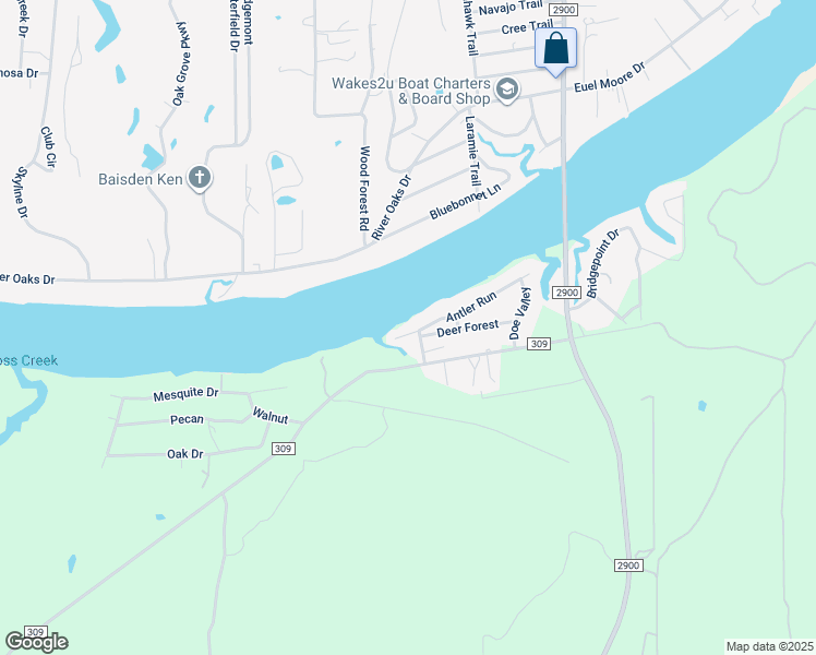 map of restaurants, bars, coffee shops, grocery stores, and more near 213 Antler Run in Kingsland