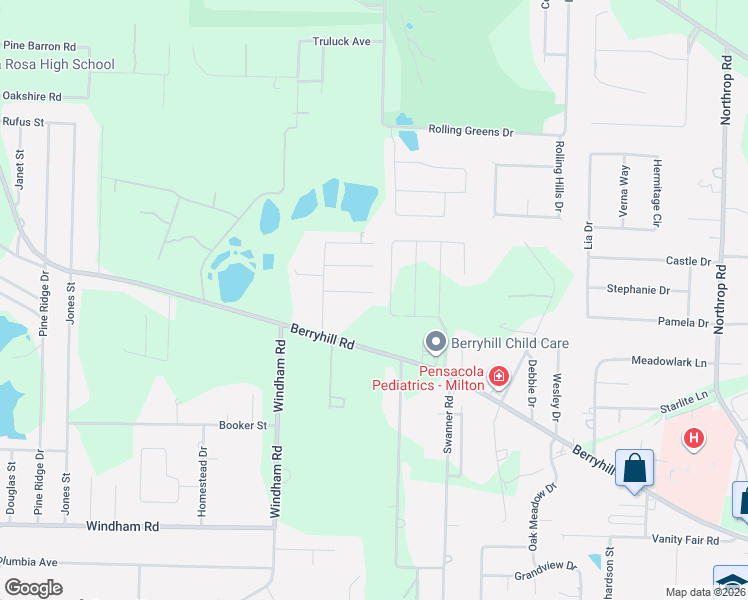 map of restaurants, bars, coffee shops, grocery stores, and more near 5784 Sunview Drive in Milton