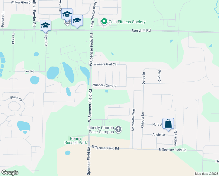 map of restaurants, bars, coffee shops, grocery stores, and more near 5610 Winners Gait Circle in Milton