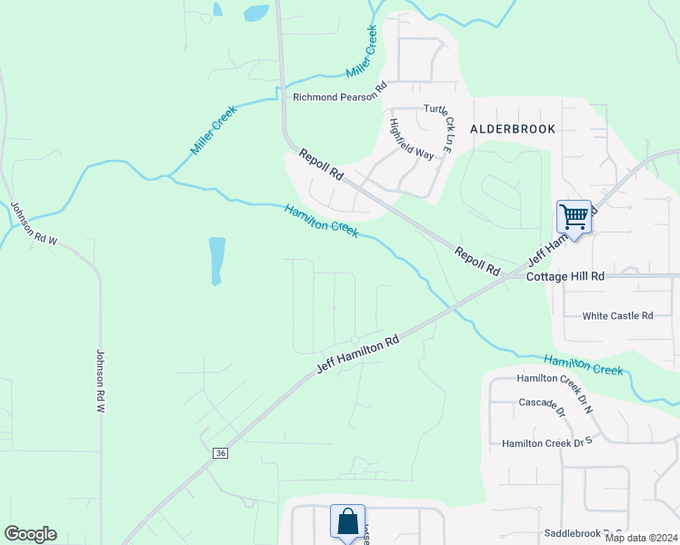 map of restaurants, bars, coffee shops, grocery stores, and more near 10112 Hedgerow Drive in Mobile