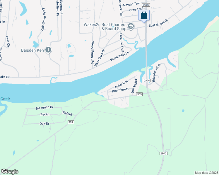 map of restaurants, bars, coffee shops, grocery stores, and more near 213 Antler Run in Kingsland