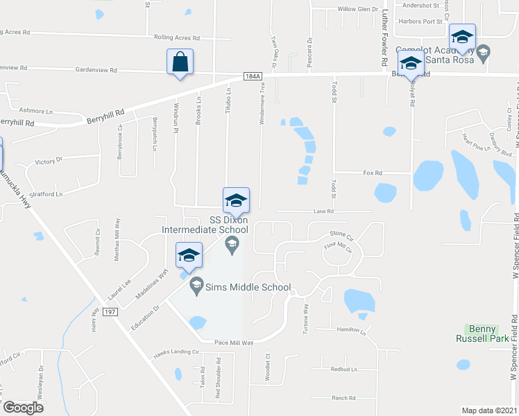 map of restaurants, bars, coffee shops, grocery stores, and more near 5600 Windermere Trce in Milton