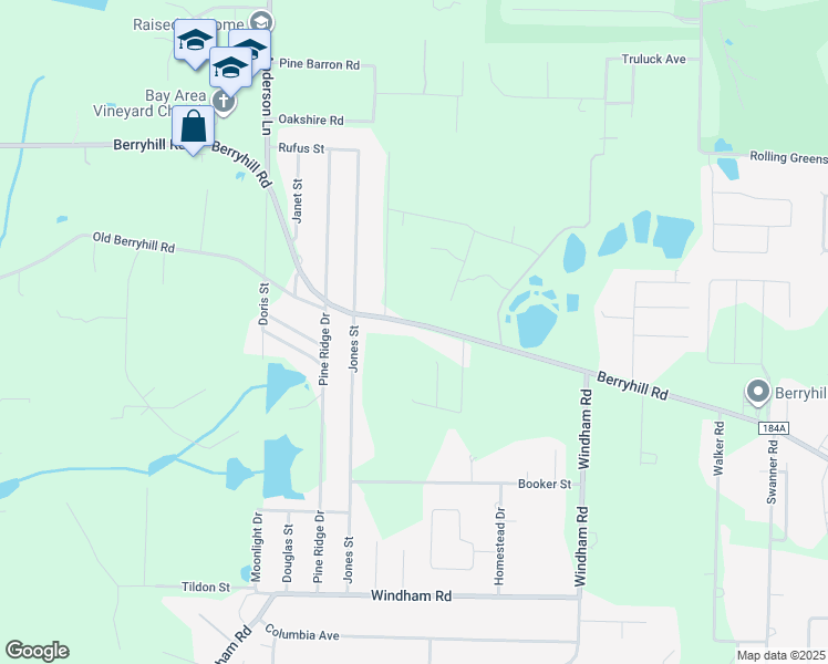 map of restaurants, bars, coffee shops, grocery stores, and more near 5541 Berryhill Road in Milton