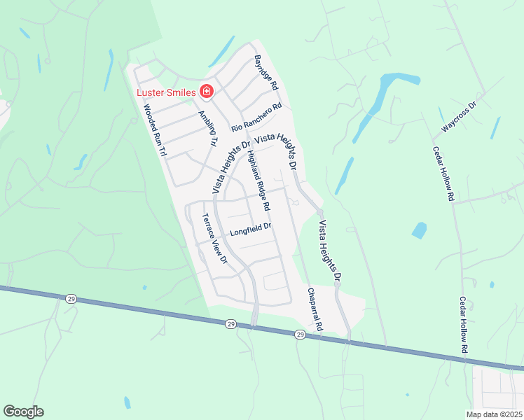 map of restaurants, bars, coffee shops, grocery stores, and more near 1617 Highland Ridge Road in Georgetown