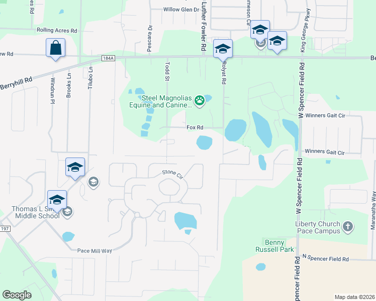 map of restaurants, bars, coffee shops, grocery stores, and more near 3864 Lane Road in Milton