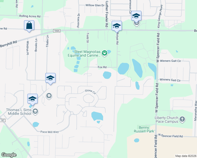 map of restaurants, bars, coffee shops, grocery stores, and more near 3864 Lane Road in Milton