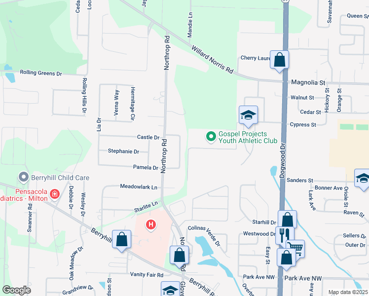 map of restaurants, bars, coffee shops, grocery stores, and more near 6025 Kingswood Drive in Milton