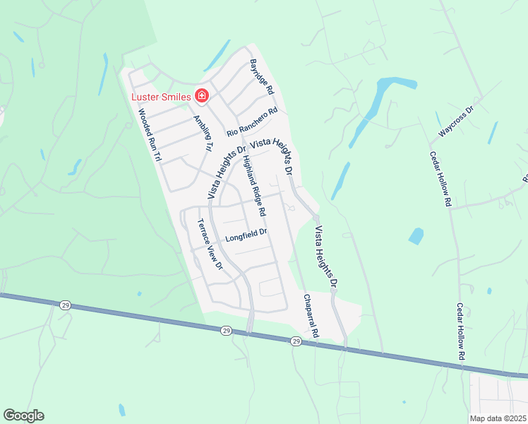 map of restaurants, bars, coffee shops, grocery stores, and more near 1617 Highland Ridge Road in Georgetown