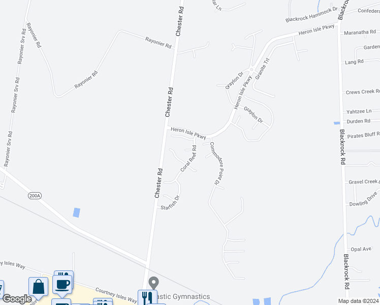 map of restaurants, bars, coffee shops, grocery stores, and more near 96024 Sunfish Lane in Yulee