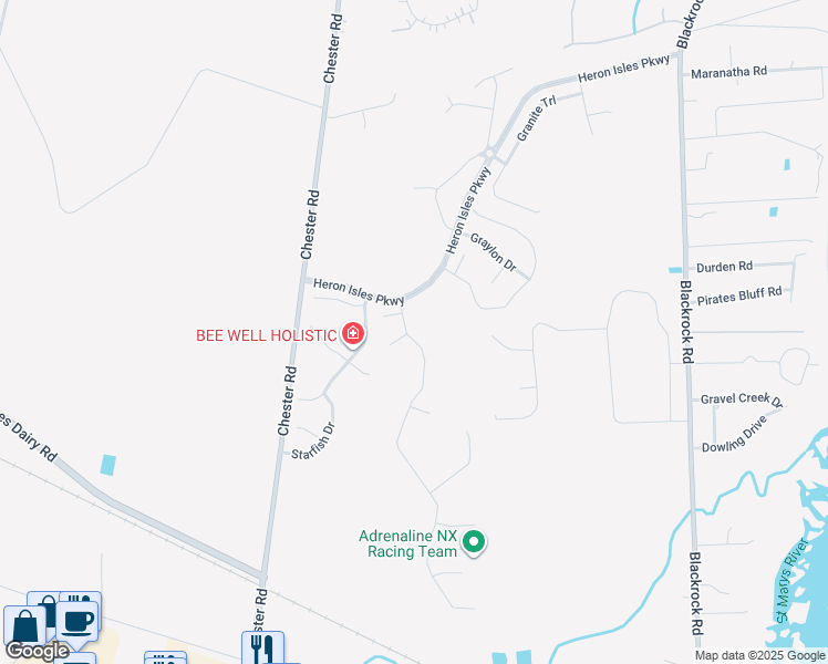 map of restaurants, bars, coffee shops, grocery stores, and more near 96688 Commodore Point Drive in Yulee