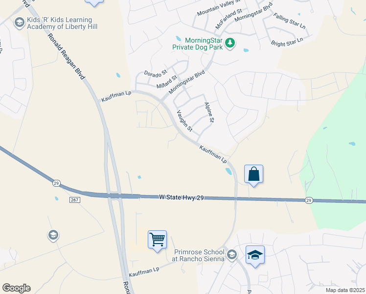 map of restaurants, bars, coffee shops, grocery stores, and more near 521 Vaughn Street in Georgetown