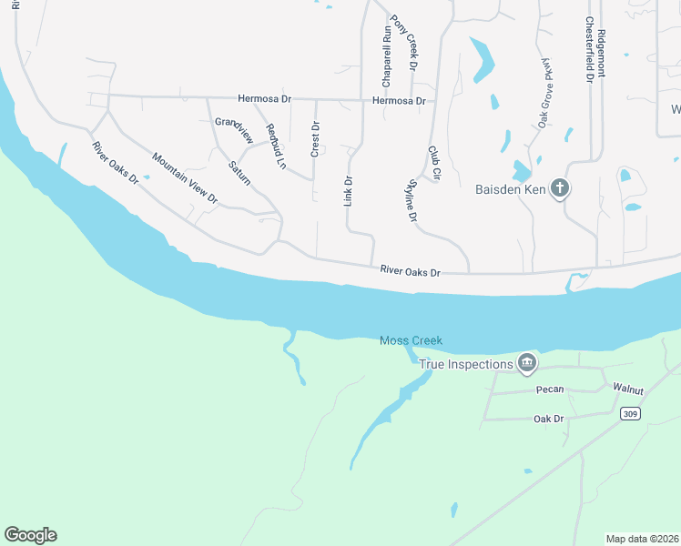 map of restaurants, bars, coffee shops, grocery stores, and more near 3426 River Oaks Drive in Kingsland
