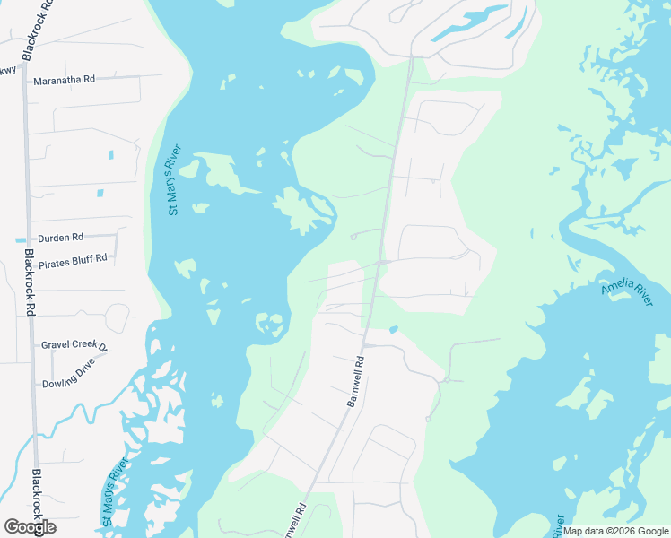 map of restaurants, bars, coffee shops, grocery stores, and more near 96095 Osprey Point Lane in Fernandina Beach