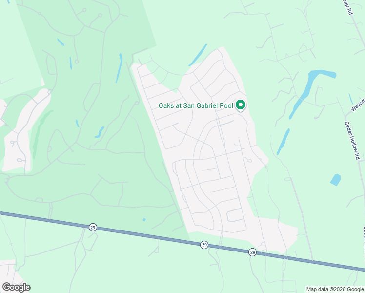 map of restaurants, bars, coffee shops, grocery stores, and more near 2044 Ambling Trail in Georgetown