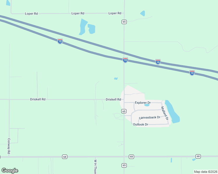 map of restaurants, bars, coffee shops, grocery stores, and more near 18263 Driskell Road in Loxley