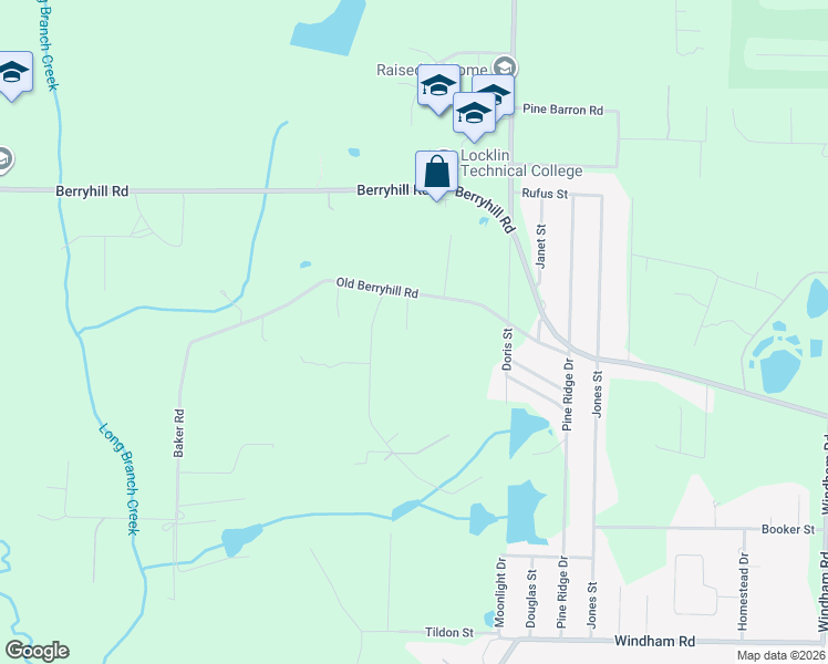 map of restaurants, bars, coffee shops, grocery stores, and more near 5305 Old Berryhill Road in Milton