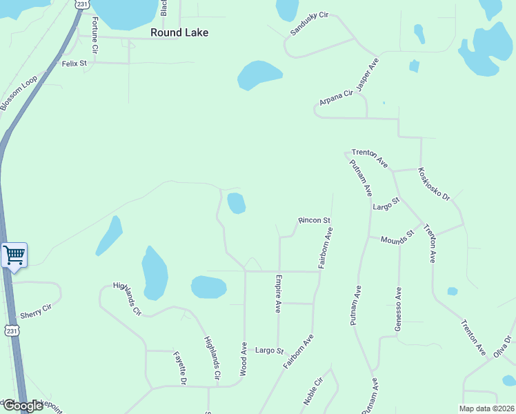 map of restaurants, bars, coffee shops, grocery stores, and more near 2569 Austin Lane in Alford