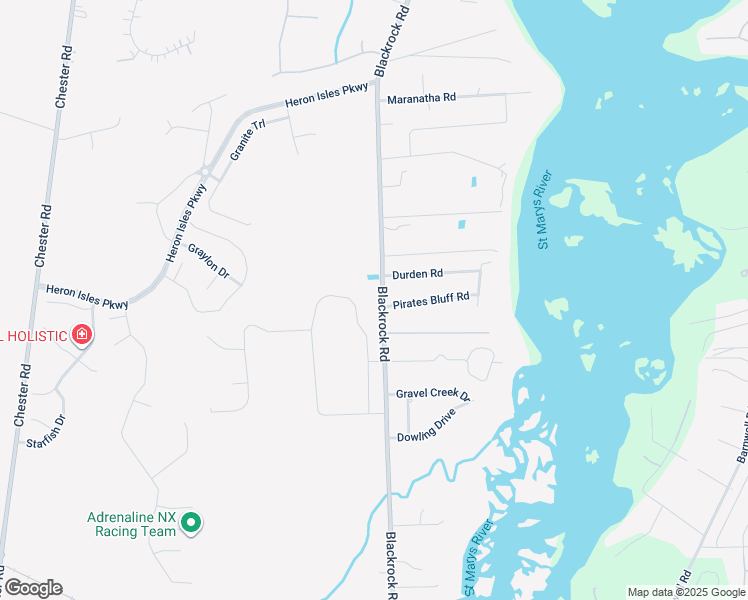 map of restaurants, bars, coffee shops, grocery stores, and more near 96283 Blackrock Road in Yulee