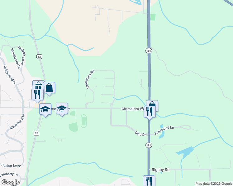 map of restaurants, bars, coffee shops, grocery stores, and more near 28624 Canterbury Road in Daphne