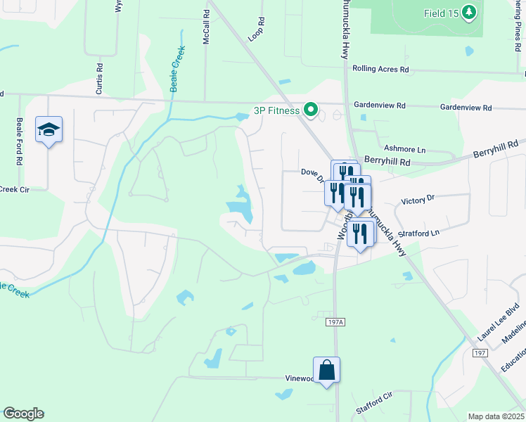 map of restaurants, bars, coffee shops, grocery stores, and more near 4200 Gleneagles Drive in Milton