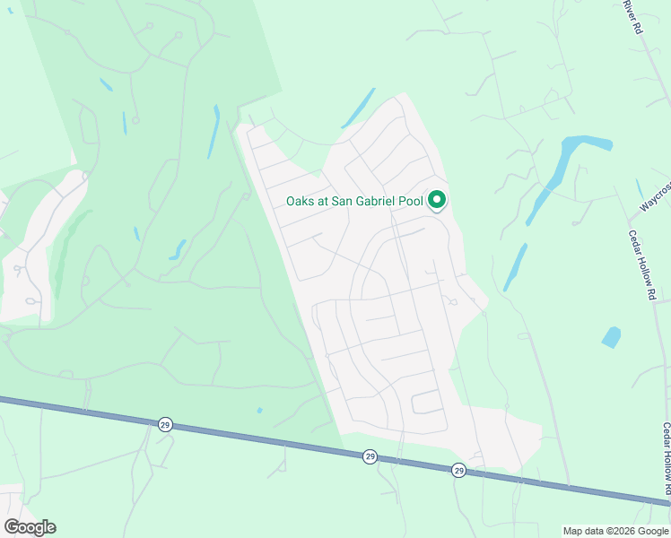 map of restaurants, bars, coffee shops, grocery stores, and more near 2044 Ambling Trail in Georgetown