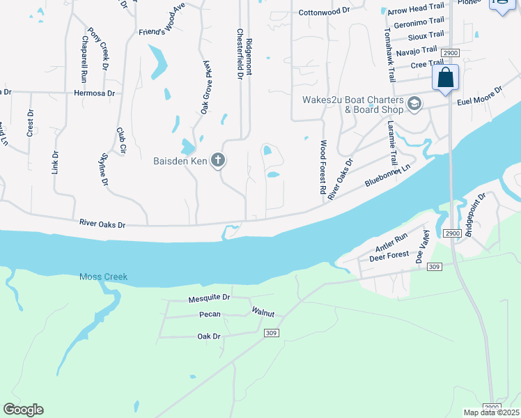 map of restaurants, bars, coffee shops, grocery stores, and more near 201 McGee Trail in Kingsland