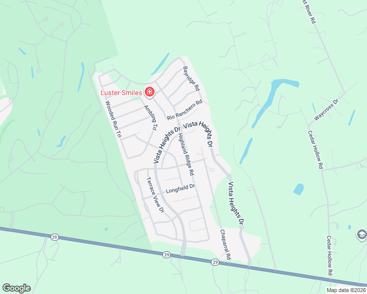 map of restaurants, bars, coffee shops, grocery stores, and more near Highland Ridge Road in Williamson County