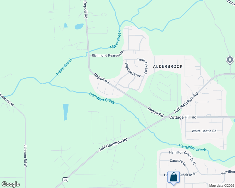 map of restaurants, bars, coffee shops, grocery stores, and more near Sable Ridge Drive in Mobile