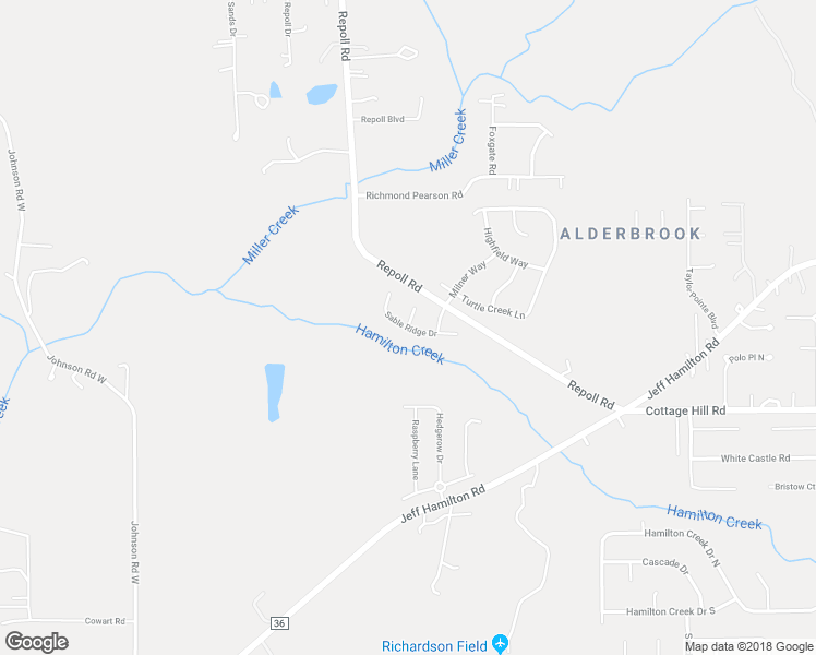 map of restaurants, bars, coffee shops, grocery stores, and more near Sable Ridge Drive in Mobile