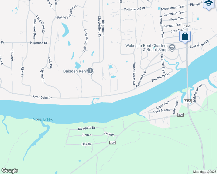 map of restaurants, bars, coffee shops, grocery stores, and more near 211 McGee Trail in Kingsland