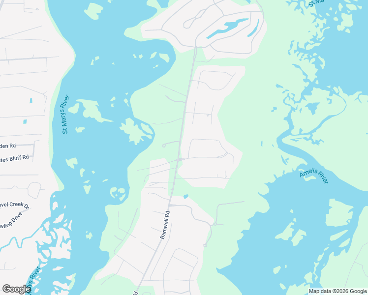 map of restaurants, bars, coffee shops, grocery stores, and more near 9533 Barnwell Road in Fernandina Beach