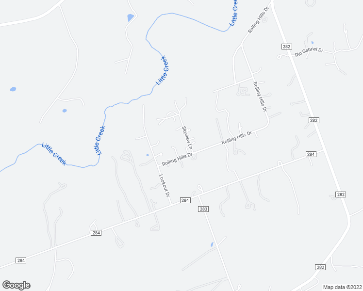map of restaurants, bars, coffee shops, grocery stores, and more near 101 Skyview Lane in Liberty Hill