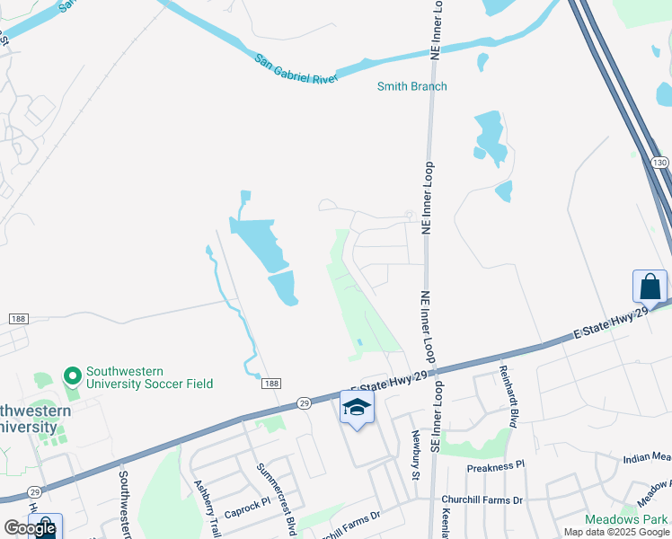 map of restaurants, bars, coffee shops, grocery stores, and more near 355 Wilbarger Point in Georgetown
