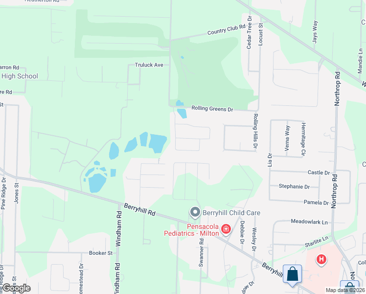map of restaurants, bars, coffee shops, grocery stores, and more near 5732 Tiger Woods Drive in Milton