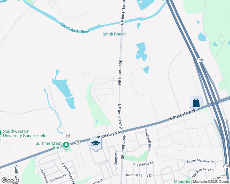 map of restaurants, bars, coffee shops, grocery stores, and more near 504 Blanco Vista in Georgetown