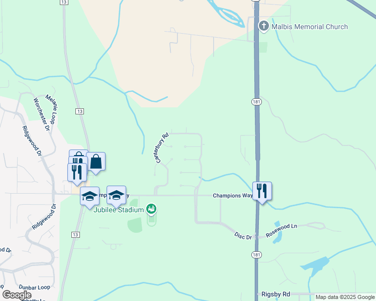map of restaurants, bars, coffee shops, grocery stores, and more near 9630 Nottingham Court in Daphne