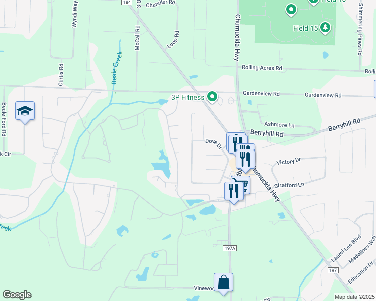 map of restaurants, bars, coffee shops, grocery stores, and more near 5708 Dove Drive in Milton