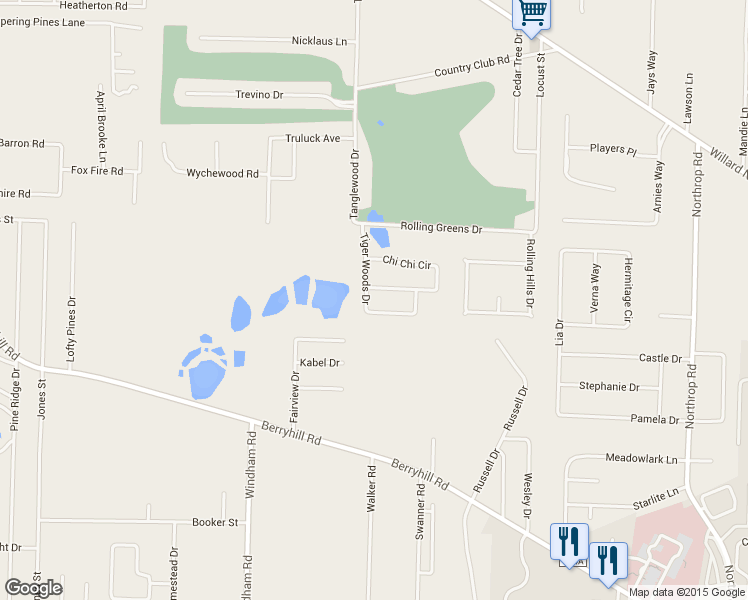 map of restaurants, bars, coffee shops, grocery stores, and more near 5732 Tiger Woods Drive in Milton