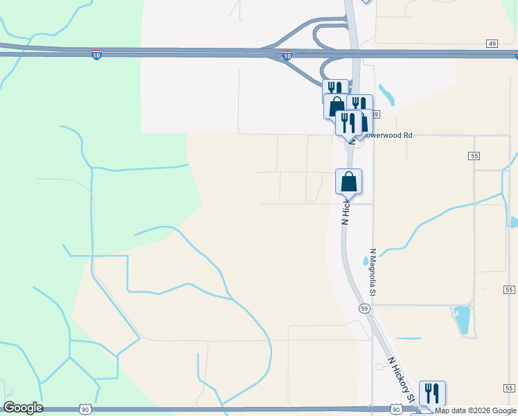 map of restaurants, bars, coffee shops, grocery stores, and more near 15100 Kelly Road in Loxley