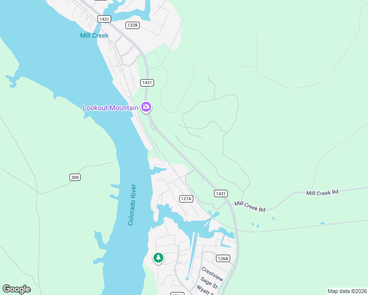 map of restaurants, bars, coffee shops, grocery stores, and more near 12901 Ranch Road 1431 in Kingsland