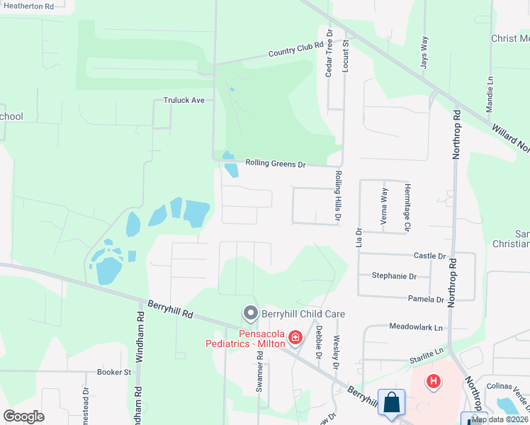 map of restaurants, bars, coffee shops, grocery stores, and more near 5881 Chi Chi Circle in Milton