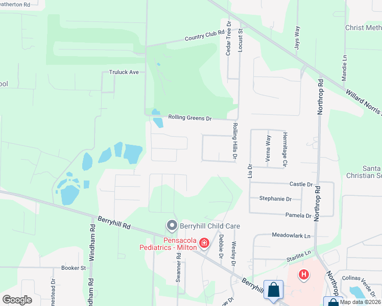 map of restaurants, bars, coffee shops, grocery stores, and more near 5881 Chi Chi Circle in Milton
