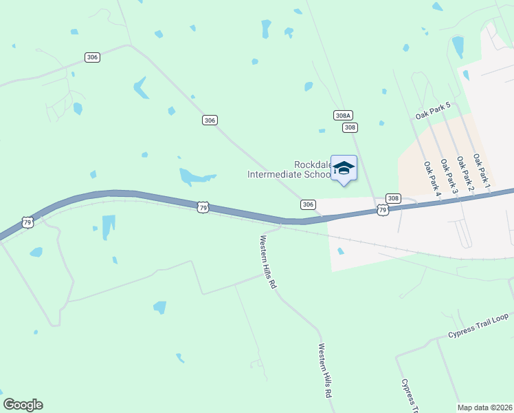 map of restaurants, bars, coffee shops, grocery stores, and more near 1682 U.S. 79 in Rockdale