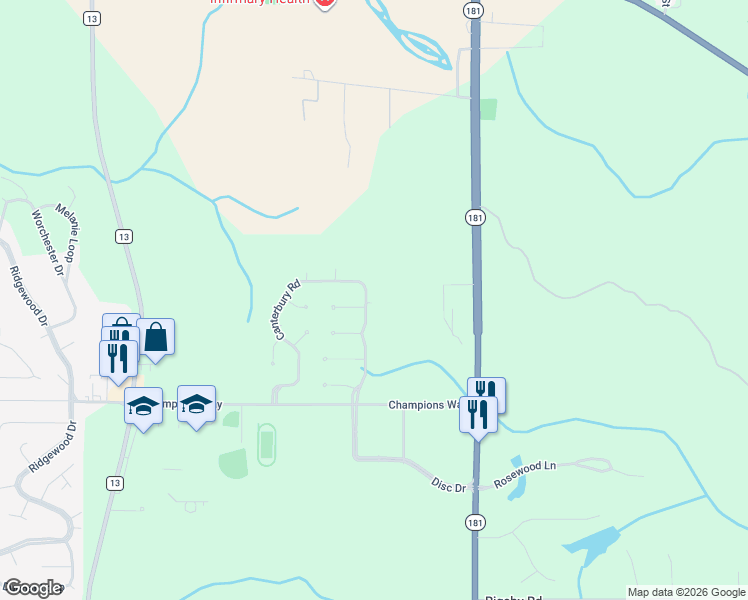 map of restaurants, bars, coffee shops, grocery stores, and more near 28702 Canterbury Rd in Daphne