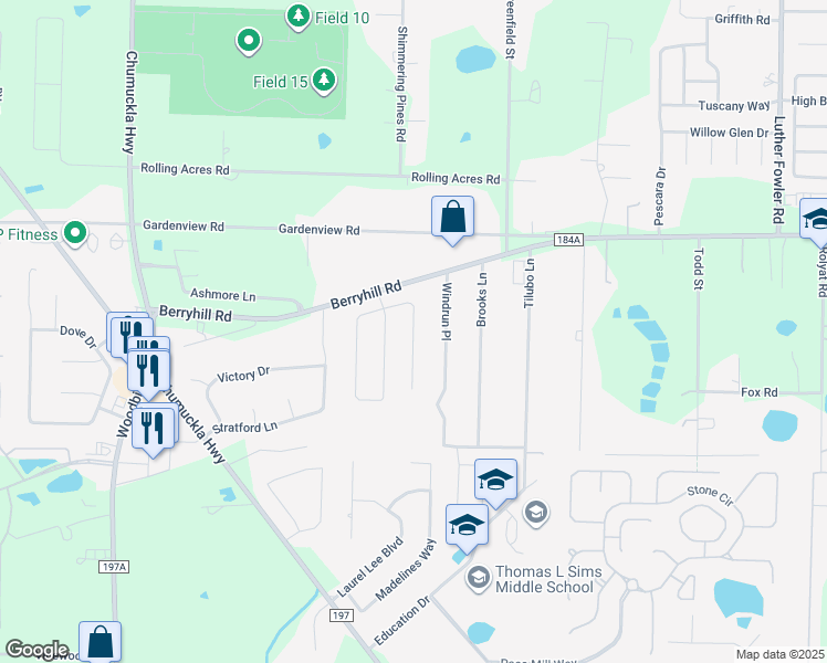 map of restaurants, bars, coffee shops, grocery stores, and more near 3700 Berrypatch Lane in Milton